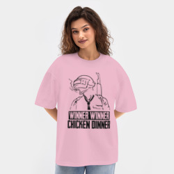 Женская футболка Oversize хлопок texturе PUBG на спине - фото 2