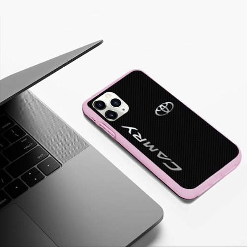 Чехол для iPhone 11 Pro Max матовый Toyota Camry, цвет розовый - фото 5
