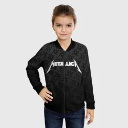 Детский бомбер 3D Metallica on black pattern shuriken logo - фото 2