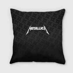 Подушка 3D Metallica on black pattern shuriken logo