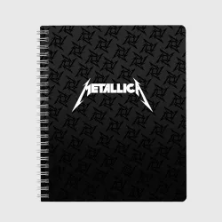 Тетрадь Metallica on black pattern shuriken logo