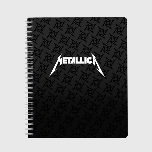 Тетрадь Metallica on black pattern shuriken logo