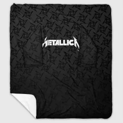 Плед с рукавами Metallica on black pattern shuriken logo