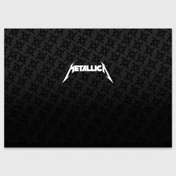 Поздравительная открытка Metallica on black pattern shuriken logo