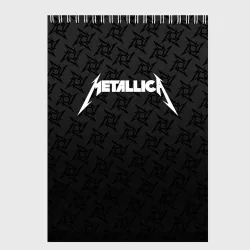 Скетчбук Metallica on black pattern shuriken logo