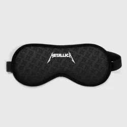 Маска для сна 3D Metallica on black pattern shuriken logo