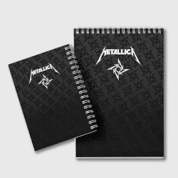 Блокнот Metallica on black pattern shuriken logo - фото 2