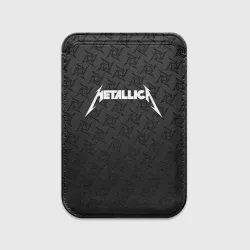 Картхолдер Magsafe магнитный Metallica on black pattern shuriken logo