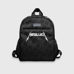 Детский рюкзак 3D Metallica on black pattern shuriken logo