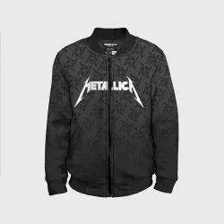 Детский бомбер 3D Metallica on black pattern shuriken logo