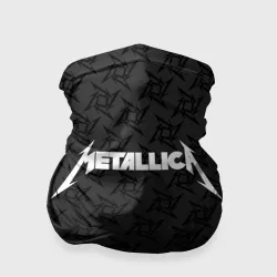 Бандана-труба 3D Metallica on black pattern shuriken logo