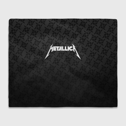 Плед 3D Metallica on black pattern shuriken logo