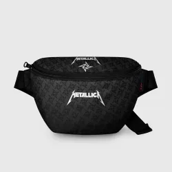 Поясная сумка 3D Metallica on black pattern shuriken logo