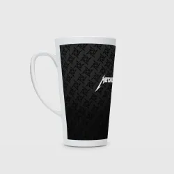 Кружка Латте Metallica on black pattern shuriken logo