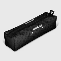 Пенал школьный 3D Metallica on black pattern shuriken logo