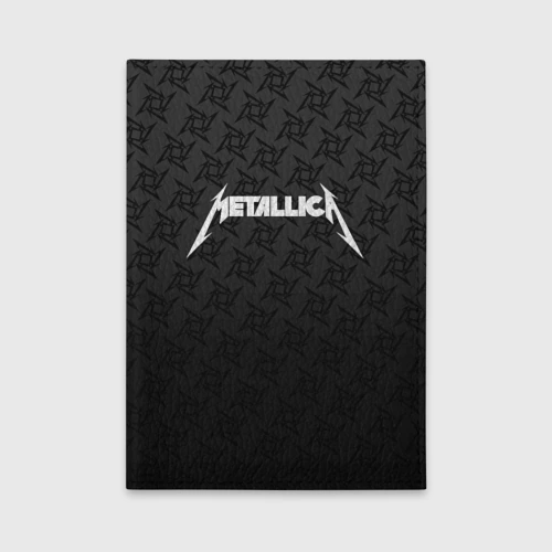 Обложка для автодокументов Metallica on black pattern shuriken logo
