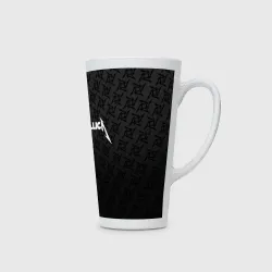 Кружка Латте Metallica on black pattern shuriken logo - фото 2