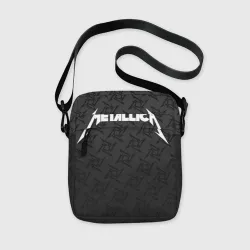 Сумка через плечо 3D Metallica on black pattern shuriken logo