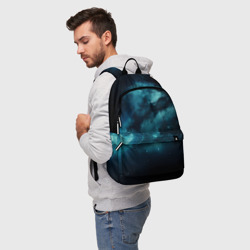 Рюкзак с принтом Космос для любого человека, вид спереди №2. Цвет основы: белый