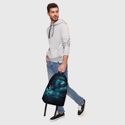 Рюкзак с принтом Космос для любого человека, вид спереди №5. Цвет основы: белый