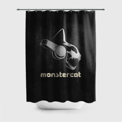 Штора 3D для ванной Monstercat