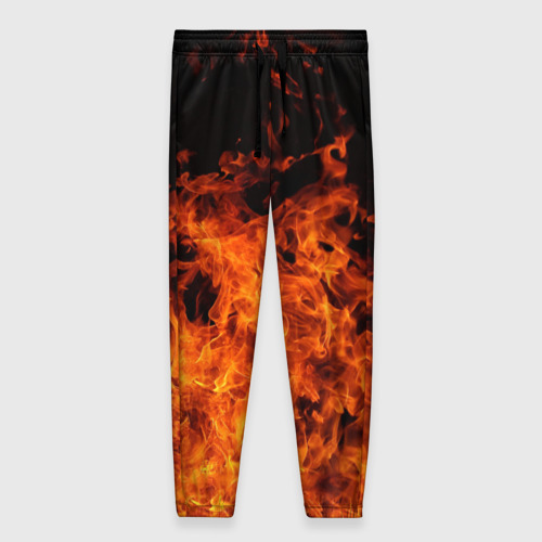 Женские брюки 3D с принтом Огонь, вид спереди #2