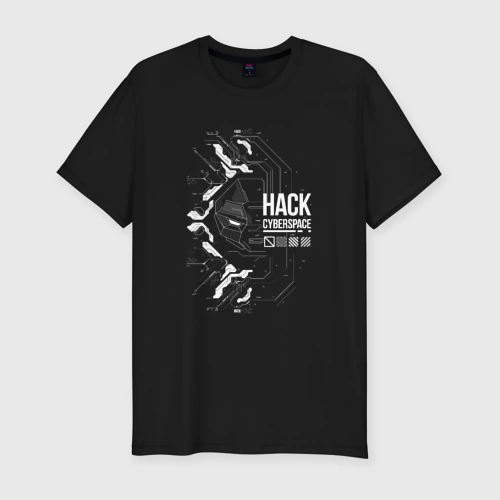 Мужская футболка хлопок Slim Hack Cyberspace