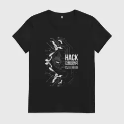 Женская футболка хлопок Hack Cyberspace