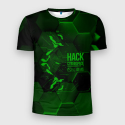 Мужская футболка 3D Slim Hack Cyberspace