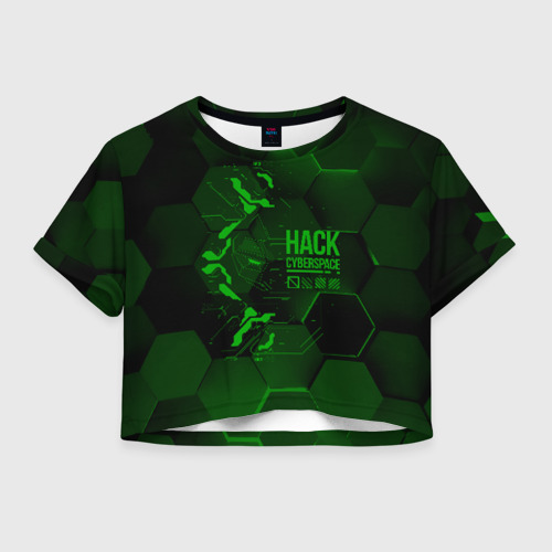 Женская футболка Crop-top 3D Hack Cyberspace, цвет 3D печать