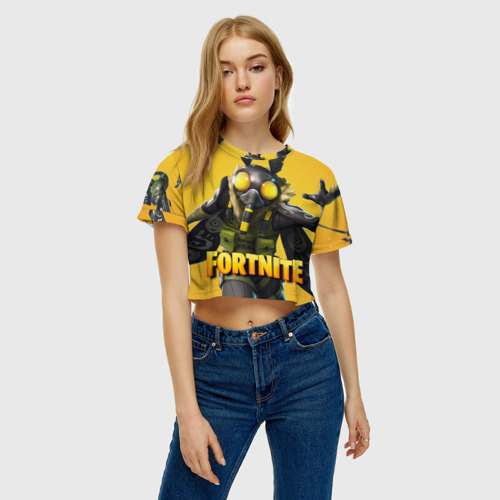 Женская футболка Crop-top 3D Fortnite, цвет 3D печать - фото 4