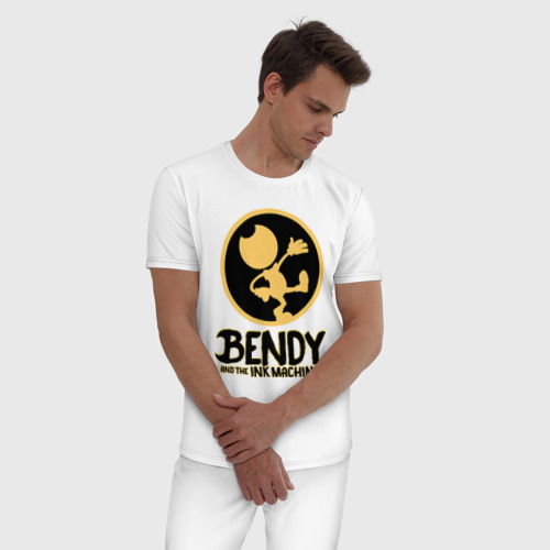 Мужская пижама хлопок Bendy And The Ink Machine (52), цвет белый - фото 3