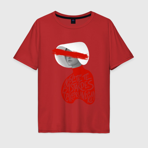 Мужская футболка хлопок Oversize Nolite Te Bastardes, цвет красный