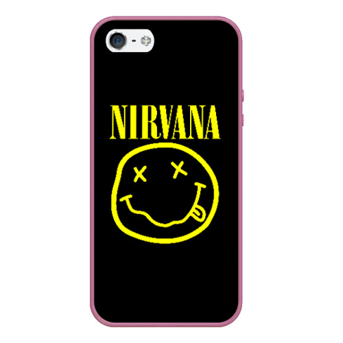 Чехол для iPhone 5/5S матовый Nirvana Нирвана, цвет розовый