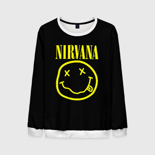 Мужской свитшот 3D Nirvana Нирвана, цвет белый