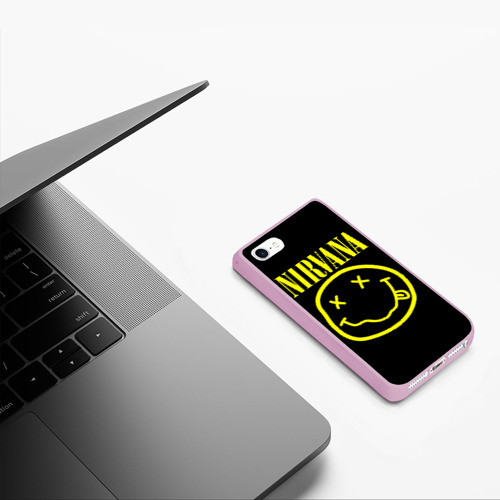 Чехол для iPhone 5/5S матовый Nirvana Нирвана, цвет розовый - фото 5