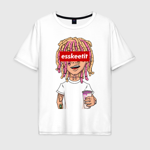 Мужская футболка хлопок Oversize Lil Pump, цвет белый