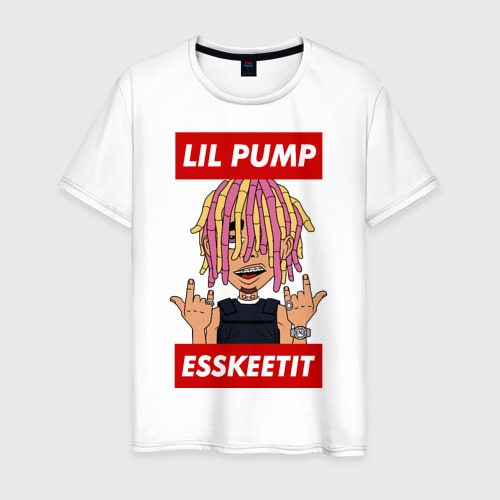 Мужская футболка хлопок Lil Pump, цвет белый