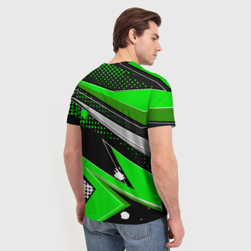 Мужская футболка 3D Зеленая краска, цвет 3D печать - фото 4