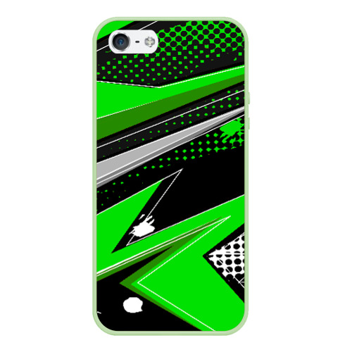 Чехол для iPhone 5/5S матовый Зеленая краска, цвет салатовый