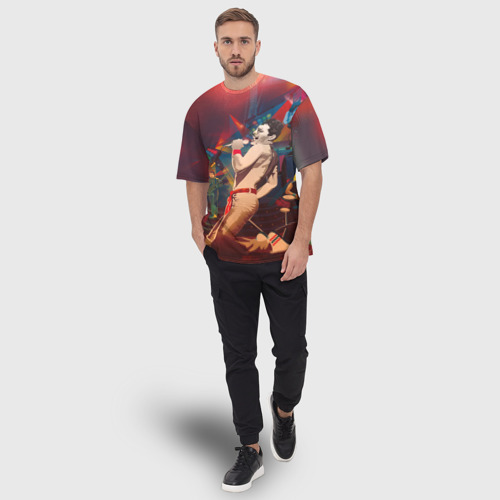 Мужская футболка oversize 3D Фредди Меркьюри, цвет 3D печать - фото 5