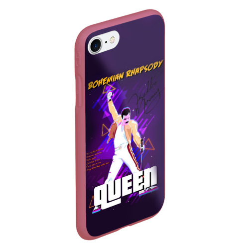 Чехол для iPhone 7/8 матовый Queen, цвет малиновый - фото 3