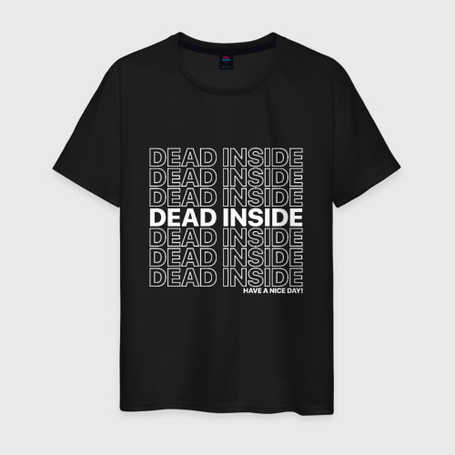 Мужская футболка хлопок Dead inside, цвет черный