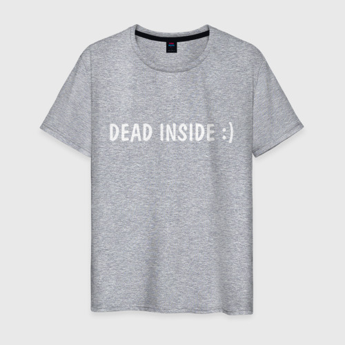 Мужская футболка хлопок с принтом Dead inside, вид спереди #2