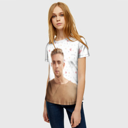 Женская футболка 3D Егор Крид и сердечки - фото 2