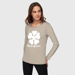 Женский лонгслив хлопок Black clover white - фото 2