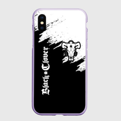 Чехол для iPhone XS Max матовый Чёрный Бык разделенный фон