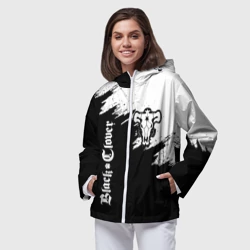 Женская ветровка 3D Чёрный Бык разделенный фон - фото 2