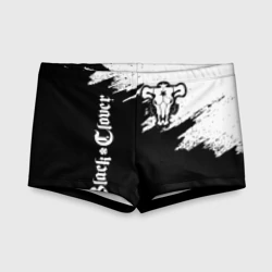 Детские купальные плавки 3D Чёрный Бык разделенный фон