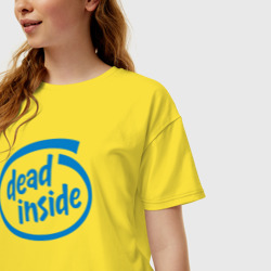 Женская футболка хлопок Oversize Dead inside - фото 2